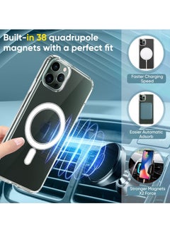 SANMUGEED Clear Magnetic Compatible with iPhone 11 Case [Compatible with Magsafe] [Not Yellowing] Slim Thin Shockproof Protective Bumper Cover Phone Case Cover 6.1 Inch  - Image 4