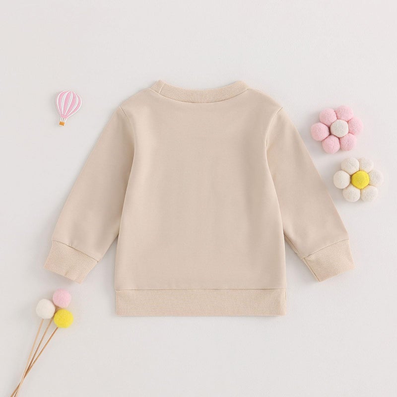 Ayalinggo Toddler Baby Girl Boy Matching Clothes Big/Lil Sis/Bor Crewneck Sweatshirt Romper Onesie Sister Brother Outfits (Beige BIG SIS, 18-24 Months) - Image 3