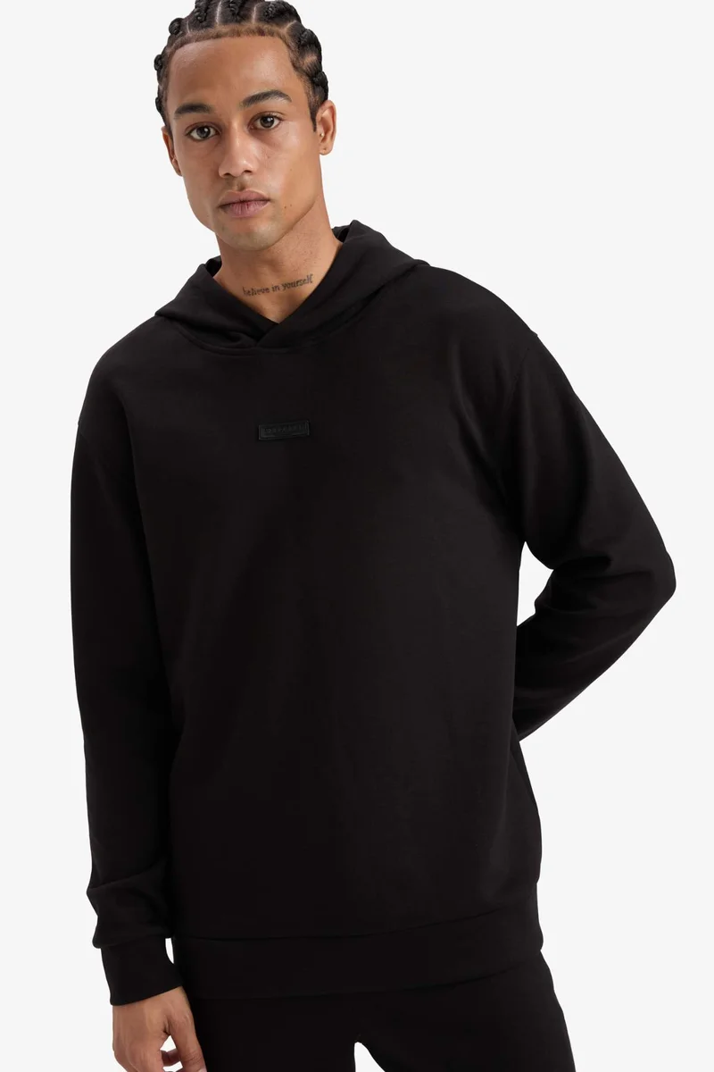 ديفاكتو DeFactoFit Standard Fit Hooded Scuba Fabric Sports Sweatshirt