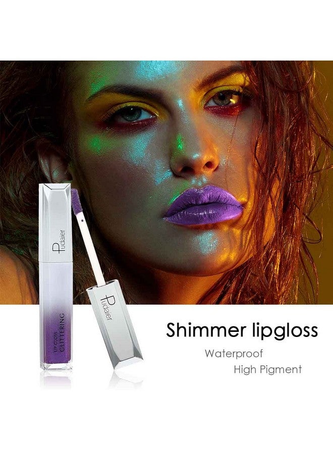 Kilshye Glitter Lipstick Matte Liquid Lipsticks Metallic Lip Glaze High Pigment Lipgloss Long Lasting Waterproof Lip Makeup For Women And Girls Pack Of 1 (Apurple 3) - Image 5