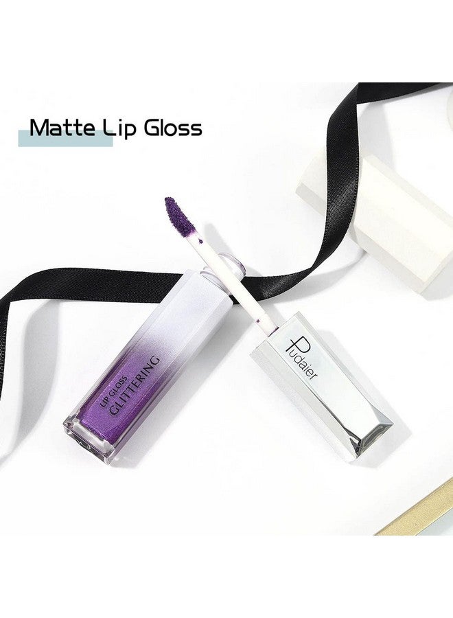 Kilshye Glitter Lipstick Matte Liquid Lipsticks Metallic Lip Glaze High Pigment Lipgloss Long Lasting Waterproof Lip Makeup For Women And Girls Pack Of 1 (Apurple 3) - Image 4