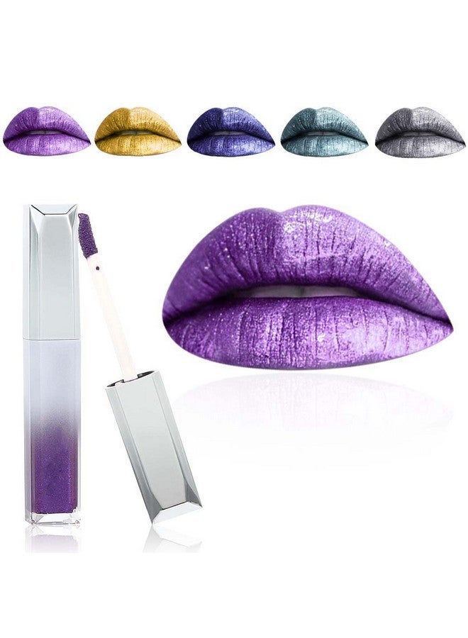 Kilshye Glitter Lipstick Matte Liquid Lipsticks Metallic Lip Glaze High Pigment Lipgloss Long Lasting Waterproof Lip Makeup For Women And Girls Pack Of 1 (Apurple 3) - Image 2