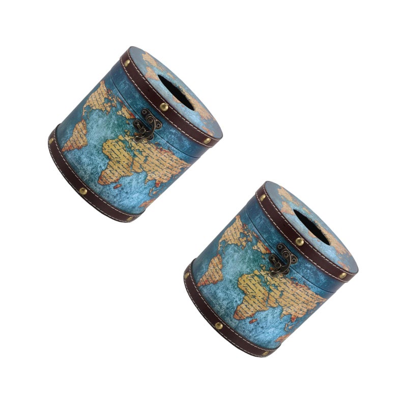 2pcs Car Tissue Holder Round Tissue Dispenser For Car Tissue Organizer Vehicle Cylinder Tissue Holder Car Interior Accessories Portable Tissue Holder For Travel - Image 1