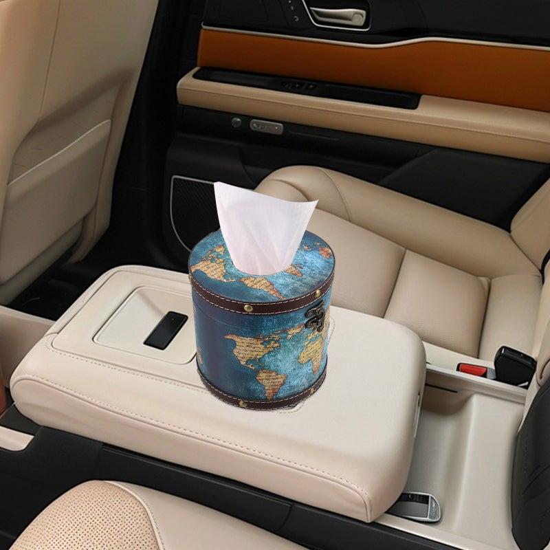 2pcs Car Tissue Holder Round Tissue Dispenser For Car Tissue Organizer Vehicle Cylinder Tissue Holder Car Interior Accessories Portable Tissue Holder For Travel - Image 4