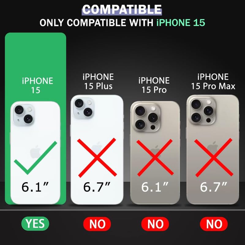 US LITE Back Cover for iPhone 15 with Portable Kickstand | Mag-Safe Compatible Magnetic Case | Shockproof Military Grade Protection | Extreme Protection Phone Cover – Black - Image 2