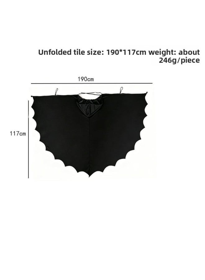 Black Cape - Halloween Hooded Cloak Cape - Cosplay Costume, Medieval Cape, Adult Magic Robe, Party Fancy Dress, Performance Prop - Image 1