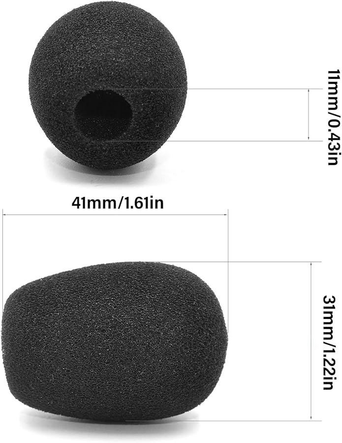 Black Acoustics Foam Windscreen Compatible For Cloud II Mix Boom Microphones 5pc - Image 4