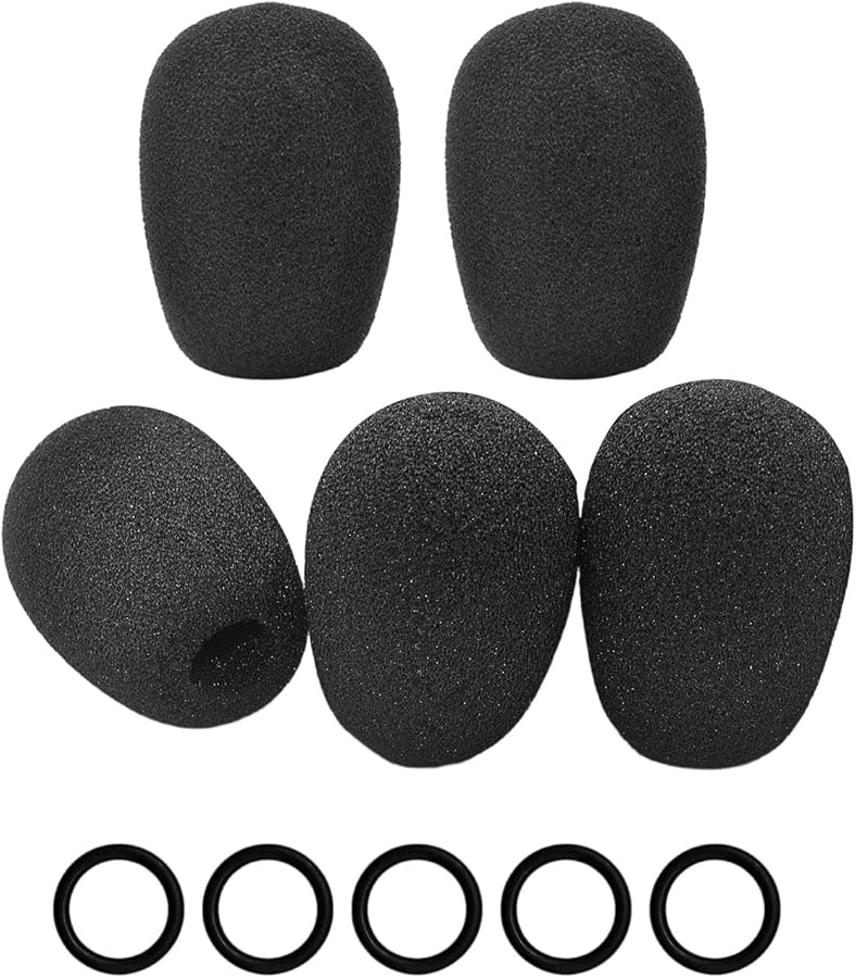 Black Acoustics Foam Windscreen Compatible For Cloud II Mix Boom Microphones 5pc - Image 2