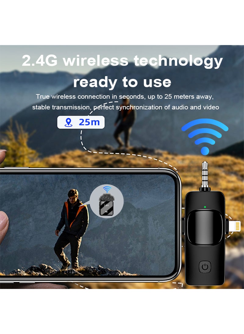 Generic F11 3 in 1 Wireless Lavalier Microphones, Mini Microphone for iPhone iPad Android Camera USB-C, Mini Mic with Mute/Reverb/Noise Reduction, Real time Monitoring for Video Recording, Vlog, YouTube, 2Pcs  - Image 5