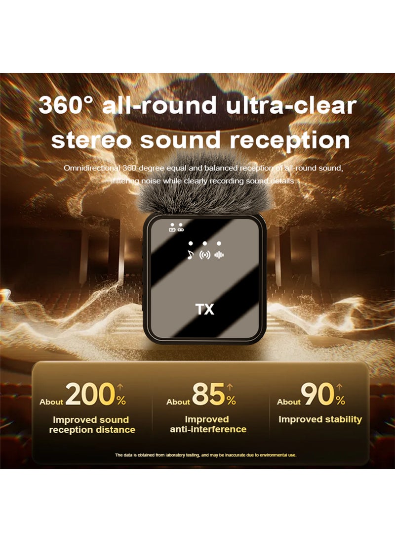 Generic F11 3 in 1 Wireless Lavalier Microphones, Mini Microphone for iPhone iPad Android Camera USB-C, Mini Mic with Mute/Reverb/Noise Reduction, Real time Monitoring for Video Recording, Vlog, YouTube, 2Pcs  - Image 4