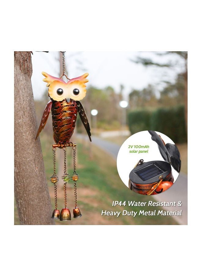 NIBEMINENT Solar Powered Owl Design Wind Chimes Hanging Lamp Yellow/Gold/Black 19x11.5x11.5cm - Image 3