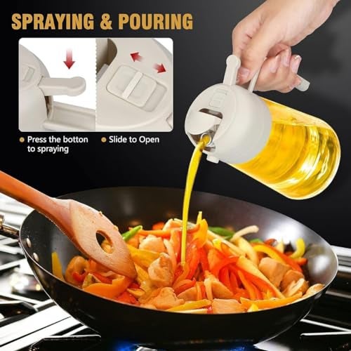 GABANIZ Oil Dispenser & Mist Spray Bottle, Cooking/Baking Tool & Accessories, Leakproof Seasoning Bottle,Cooking Oil Container,Kitchen Storage Organizer (Multicolor) - Image 5