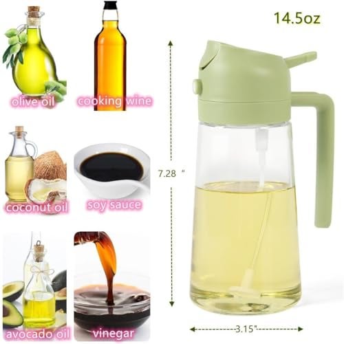 GABANIZ Oil Dispenser & Mist Spray Bottle, Cooking/Baking Tool & Accessories, Leakproof Seasoning Bottle,Cooking Oil Container,Kitchen Storage Organizer (Multicolor) - Image 3