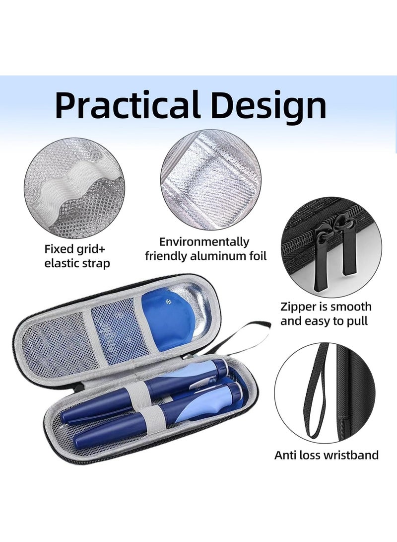 KISSUN Insulin Cooler Travel Case, Diabetic Travel Case with 2 Nylon Ice Packs, Diabetic Supplies Insulin Pen Case, Portable Insulin Travail Case(Black) - Image 4