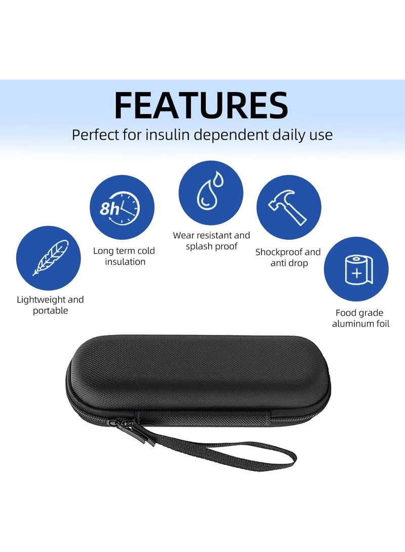 KISSUN Insulin Cooler Travel Case, Diabetic Travel Case with 2 Nylon Ice Packs, Diabetic Supplies Insulin Pen Case, Portable Insulin Travail Case(Black) - Image 3