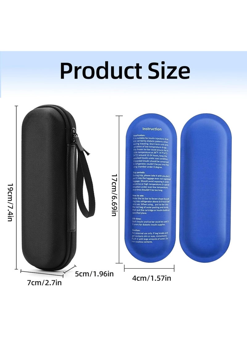 KISSUN Insulin Cooler Travel Case, Diabetic Travel Case with 2 Nylon Ice Packs, Diabetic Supplies Insulin Pen Case, Portable Insulin Travail Case(Black) - Image 2