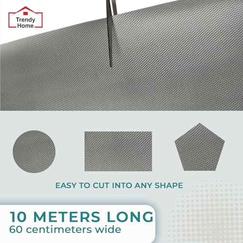 Senego by Trendy Home Anti-Slip Mat for Kitchen (60 cm x 10 m), Food Grade & Washable, Mat for Fridge, Shelves, Cupboards, EVA Shelf Liner Sheet for Drawers & Wardrobe (Diamond Texture, Grey) - Image 4