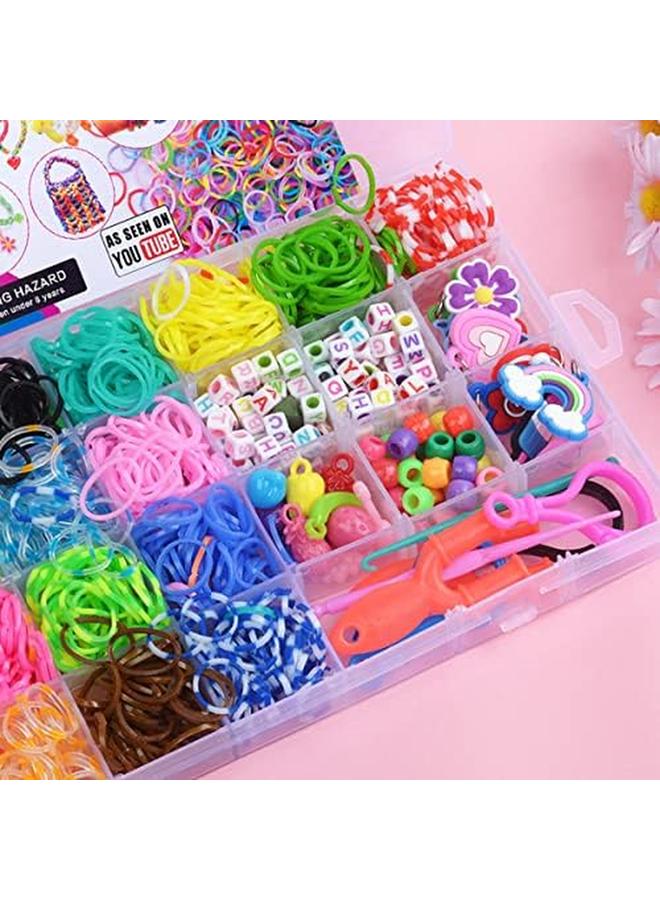 إي سي في في 2000 قطعة من الأربطة المنوال الملونة، مجموعة الأربطة المطاطية لصنع السوار، مجموعة يدوية فنية ذاتية الصنع، مجموعة إعادة تعبئة شريط مطاطي للفتيات والفتيان - Image 2