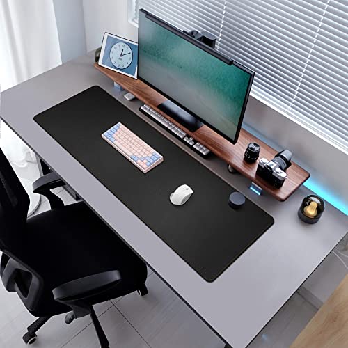 MAIDERN 47.2" x 15.7" Cork & Leather Desk Pad, Large XXL Mat, Full Mouse Pad, Dual Sided Protector for Gaming Home Office (Black) - Image 5