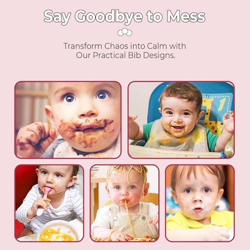 StarAndDaisy Reusable Silicone Bib for Baby with Adjustable Buttons for Mess-Free Feeding, Weaning, and Easy Cleaning and Waterproof. (Printed-Rabbit-Pink) - Image 4