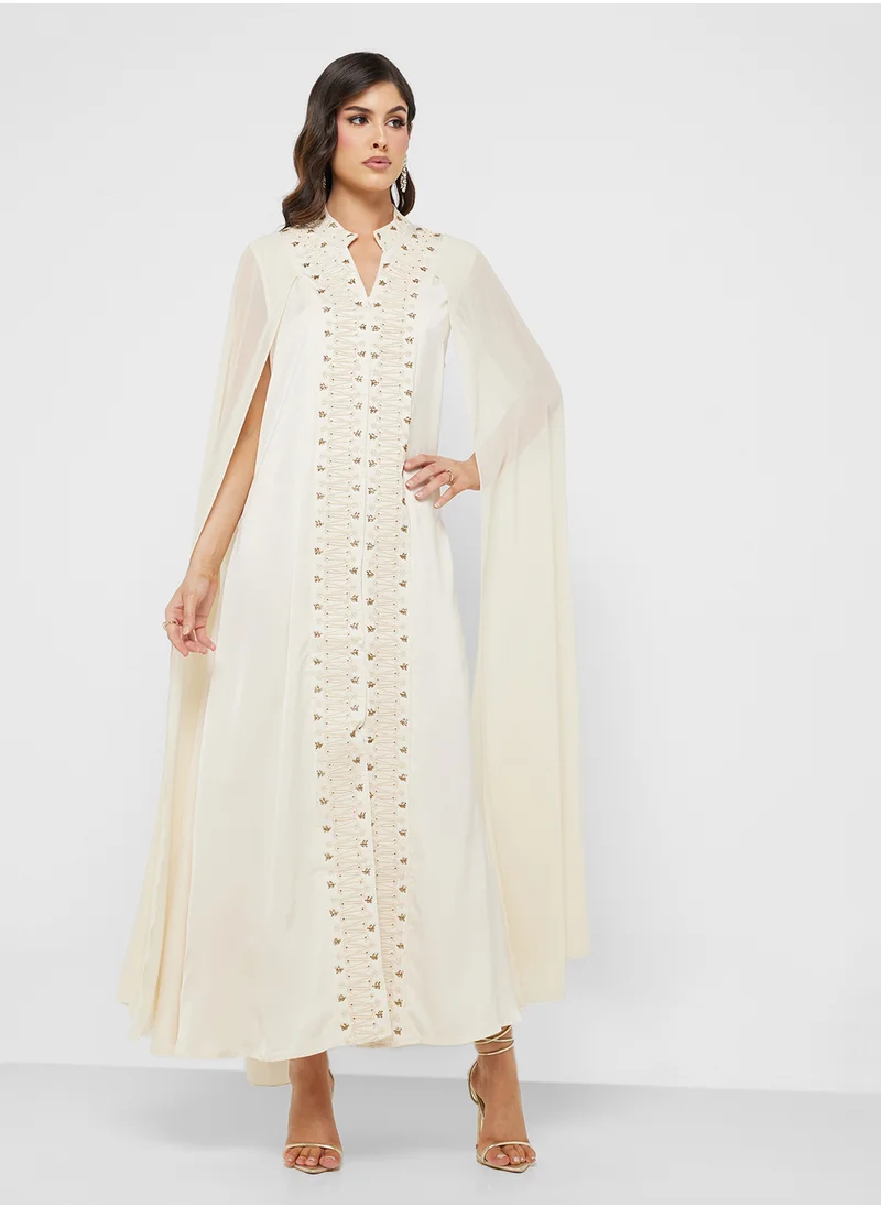 خزانة Emebllished Dress With Exaggerated Sleeves