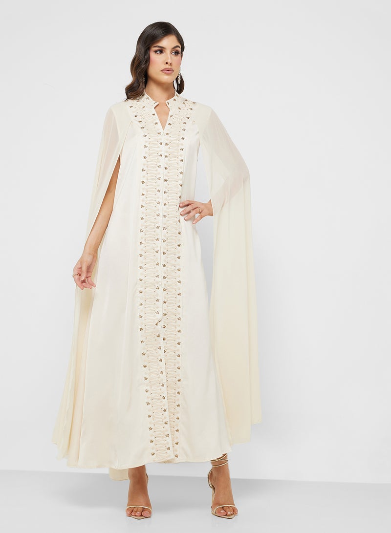 Khizana Emebllished Dress With Exaggerated Sleeves  - Image 4