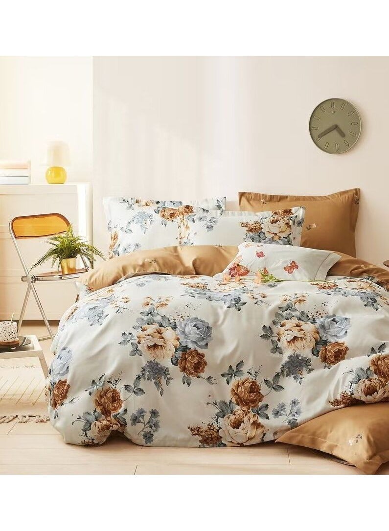 AL RAID Super King Size Bedding Set 6Piece Bed Sheet Set Includes Duvet Cover Fitted Bed Sheet with Deep Pockets and 4 Pillowcases Soft Durable and Breathable Microfiber Bedsheets for All Seasons