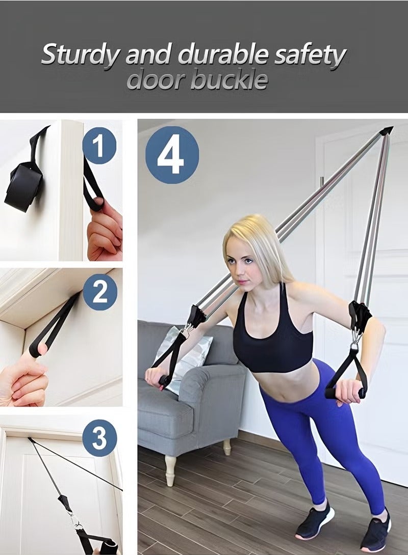 founder Resistance Bands Set with Handles Exercise Bands with Handles for Women with Door Anchor,Handles,Carry Bag,Legs Workout Bands with Handles for Heavy Resistance Training,Shape Body,Yoga (150 lbs)  - Image 3