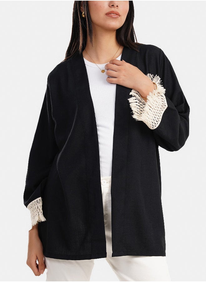 Clue Cardigan with Fringe Cuffs  - Image 3