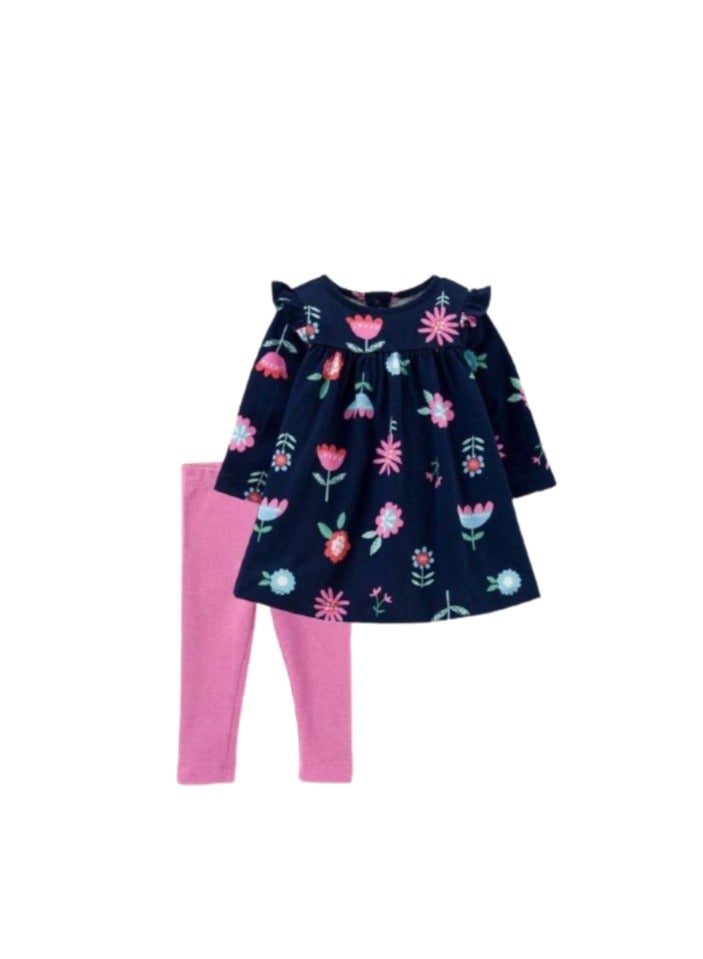 Girls set, watermelon T-shirt and navy blue pants