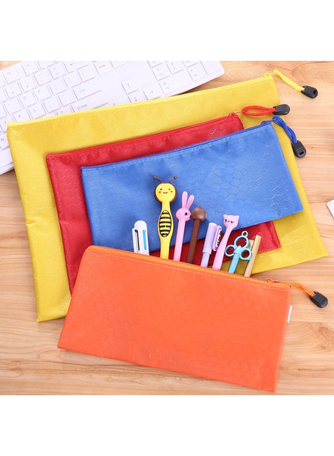 Zipper File Bag A4 Portable Oxford Cloth Waterproof Material Bag Printable  Office Color Thickened Storage Bag - Image 4