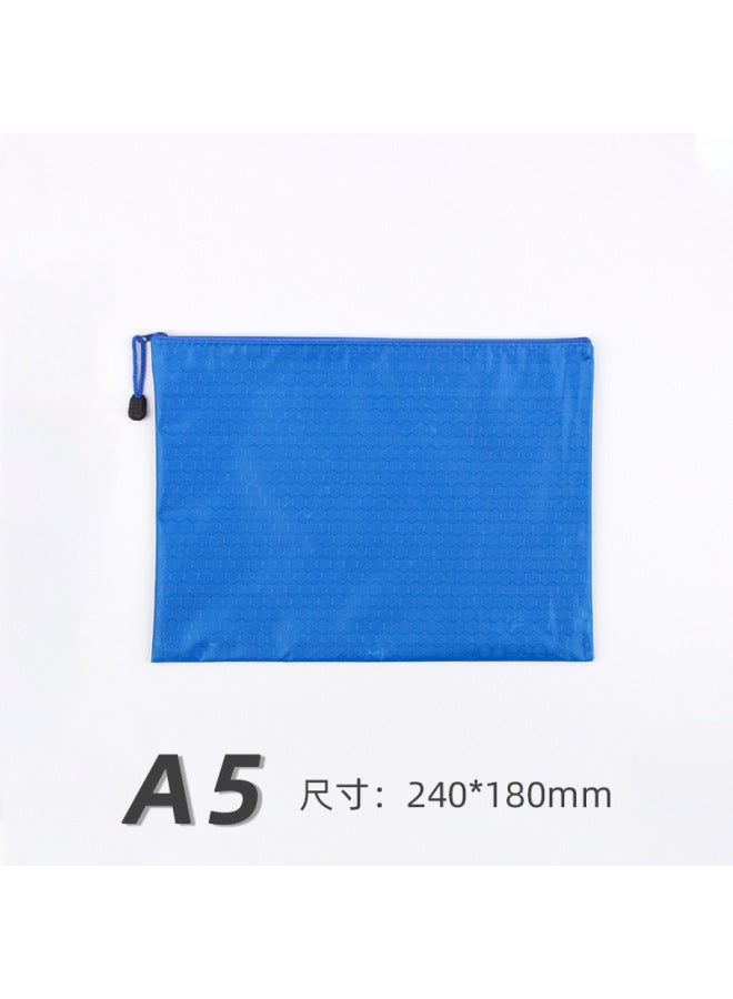 Zipper File Bag A4 Portable Oxford Cloth Waterproof Material Bag Printable  Office Color Thickened Storage Bag - Image 1