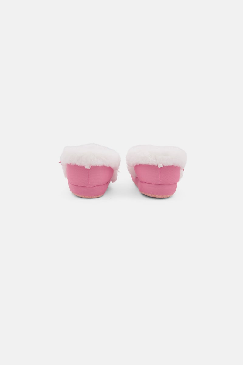 ILLUMINATION ENTERTAINMENT Kids Girl Faux Fur Home Shoes, Pink  - Image 4