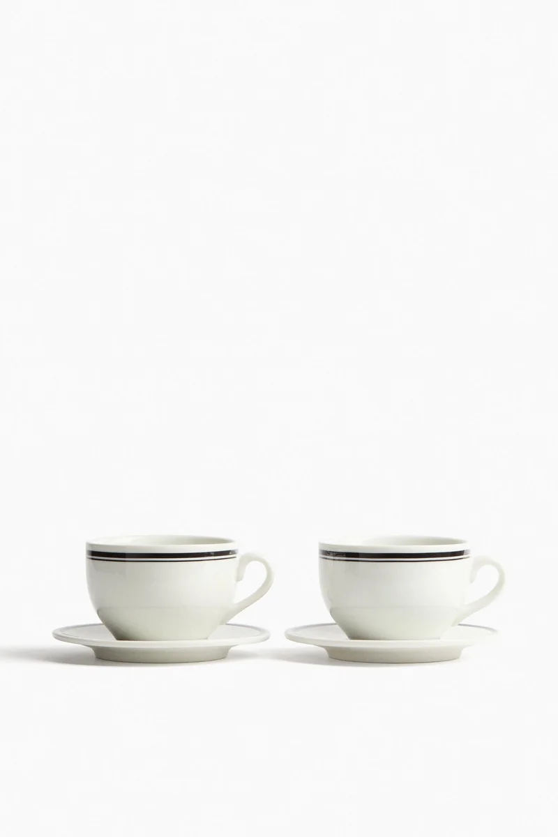 H&M 2-pack porcelain cups and saucers