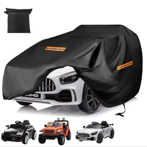 GRABADO Power Wheels Cover for Outside Waterproof,Upgraded 420D Oxford Universal Ride On Toy Car Full Cover for Kids Vehicles,All Weather Outdoor Protective Cover with Windproof Buckles，3 Reflective Strips - Image 1