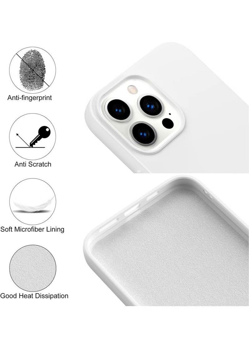 Generic Premium Soft Liquid Silicone Case for iPhone 16 Pro – Silky and Soft Touch Full-Body Protective Bumper (White)  - Image 4