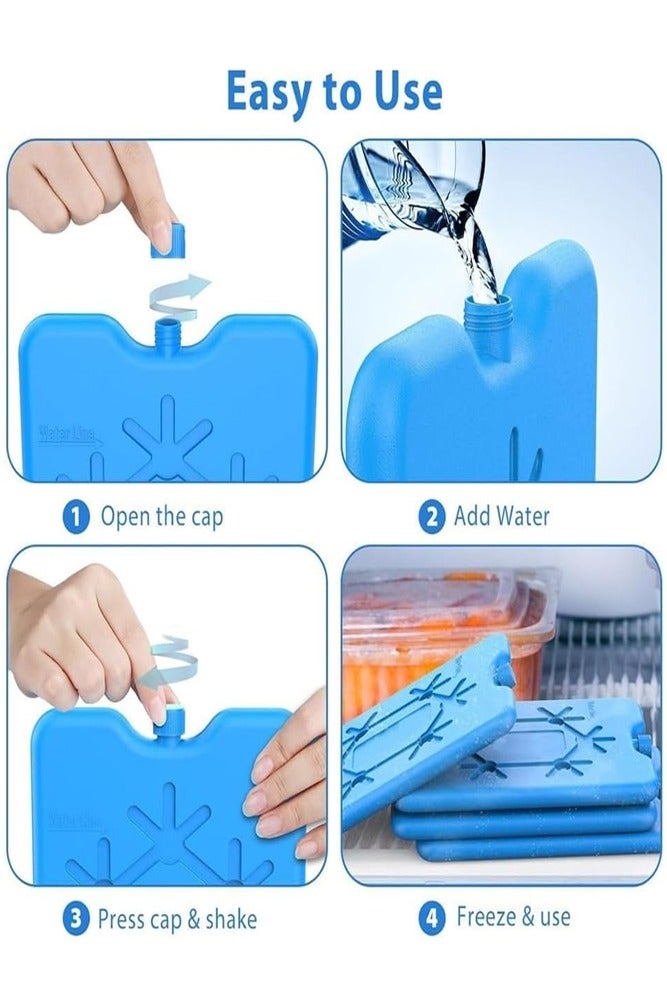 بيلسبيري 4 عبوات من علب الثلج في صندوق الغداء - أكياس فريزر رفيعة قابلة لإعادة الاستخدام للحفاظ على الطعام طازجًا وباردًا - Image 4