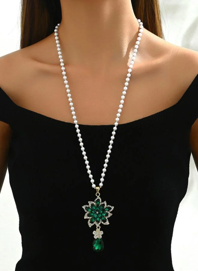 تايك تو عقد مزين بشكل زهرة مع خرز