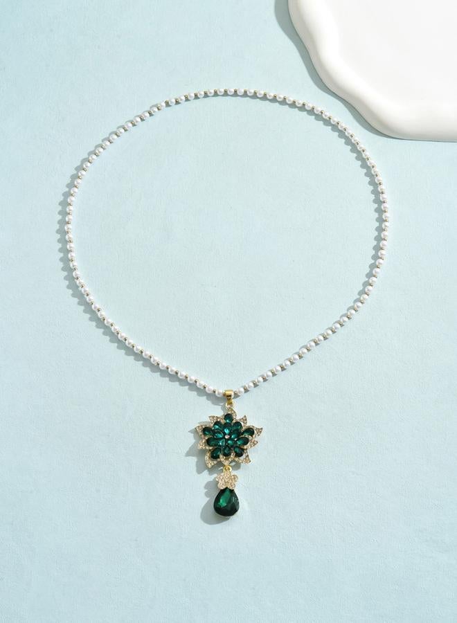 Take Two Embellished Flower Drop Beaded Necklace - Image 5