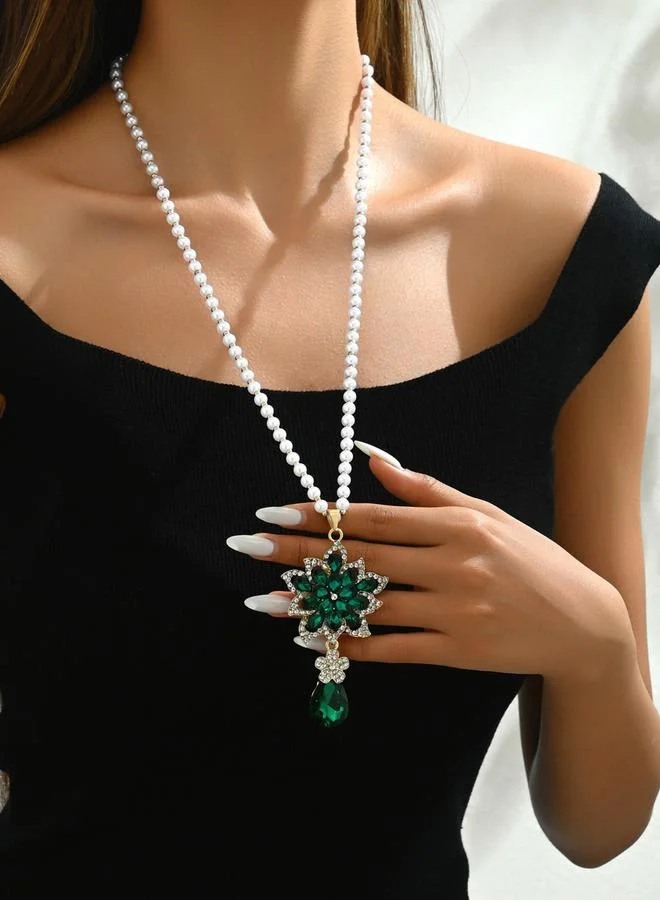 تايك تو عقد مزين بشكل زهرة مع خرز