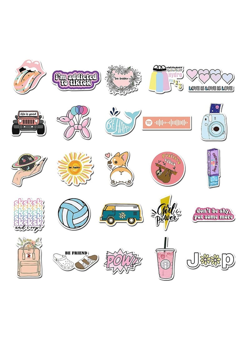 Y&D Waterproof Stickers, SYOSI Small Fresh Cartoon Doodle Stickers for Water Bottles, 50 Pcs Cute Girl Laptop, Phone, Trendy Teens (Purple)  - Image 2
