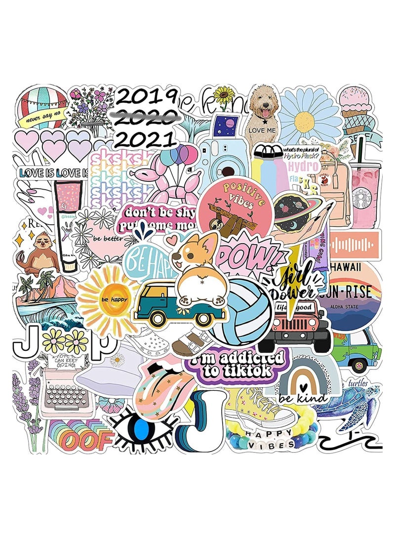 Y&D Waterproof Stickers, SYOSI Small Fresh Cartoon Doodle Stickers for Water Bottles, 50 Pcs Cute Girl Laptop, Phone, Trendy Teens (Purple)  - Image 1