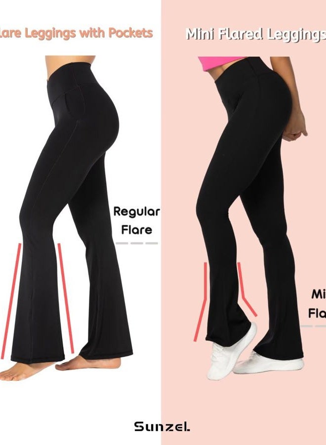 Sunzel High Waist Mini Flared Leggings for Women, Tummy Control Casual Flare Yoga Pants for Yoga Workout Gym, Raw Umber, L - Image 2