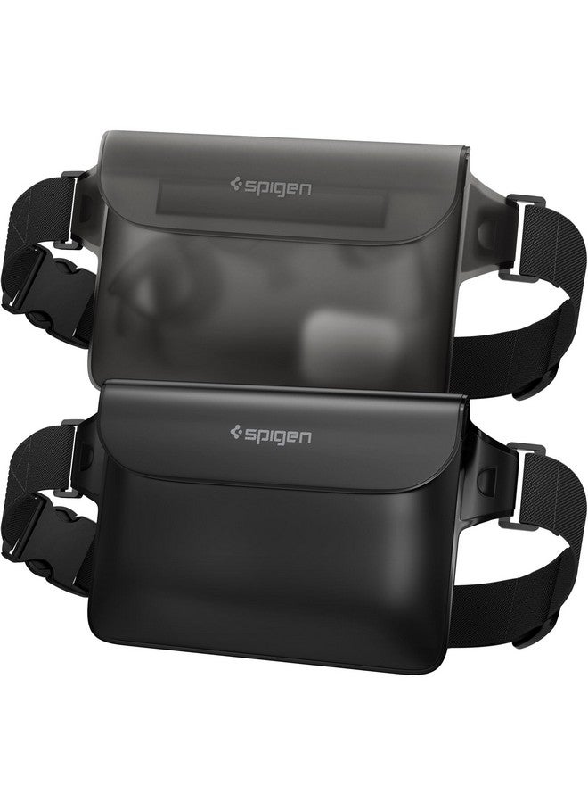 Spigen حقيبة مائية للهواتف المحمولة من سبجن (A620) لأجهزة آيفون، سامسونج جالاكسي، جوجل بيكسل وجميع الهواتف الذكية الأخرى حتى 8.7 بوصة، حقيبة مائية للهواتف المحمولة (معتمدة IPX8، عبوة من 2) - أسود