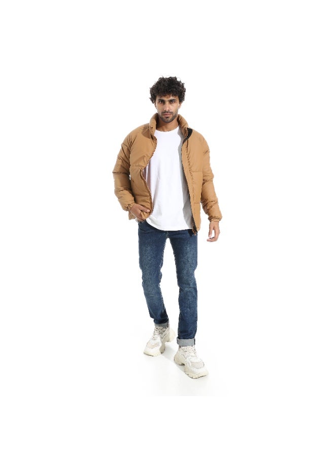 Pavone Winter Puffer Jacket FOR MEN- Brown - Image 5