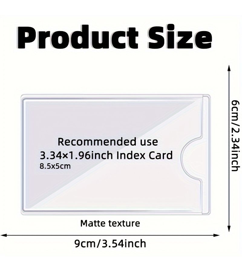 Self Adhesive Index Card Pockets 40 Pcs Top Opening Transparent PVC - Image 3