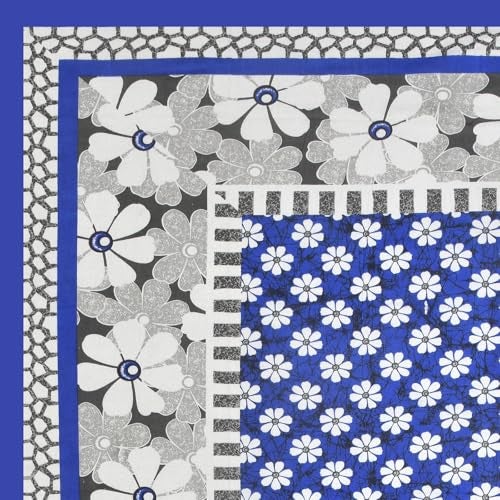 RajasthaniKart® Pure 100% Cotton Single Bed Sheet with 1 Pillow Cover (Bedsheet for Single Bed Cotton, Blue Floral) - Image 4