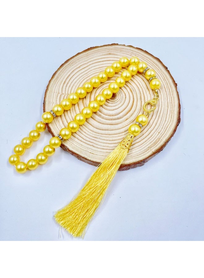 NIBEMINENT 33 Muslim Prayer Beads Yellow/10mm 