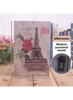 Book Safe With Lock Code Box Piggy Bank Storage Piggy Bank This Home Cabinet Cash Box Small Children-Colour:B【medium Password】eiffel Tower