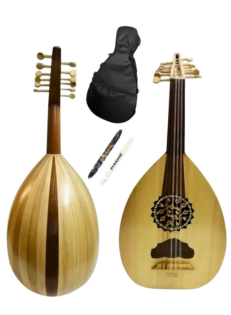 Al-Karz Music Educational Oud Musical Instrument with Bag and 2 Picks for Beginners and Hobbyists 